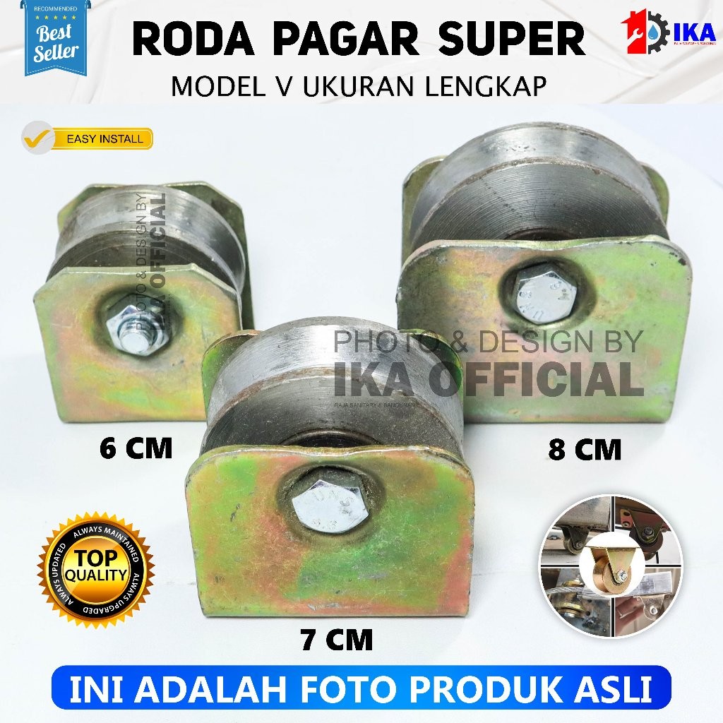 Roda Tipe V Siku / Roda pagar besi as 6cm 7cm 8 cm roda pintu gerbang / Roda Pintu Besi Super/AS // 