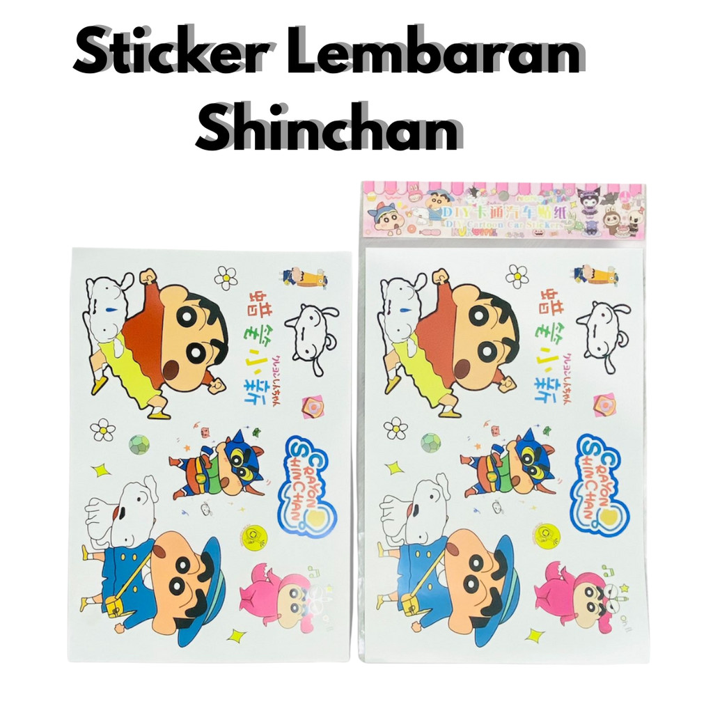 

Paket 6 Pcs Stiker DIY Waterproof Stiker Lembaran Karakter Shinchan Aesthetic Sticker Murah