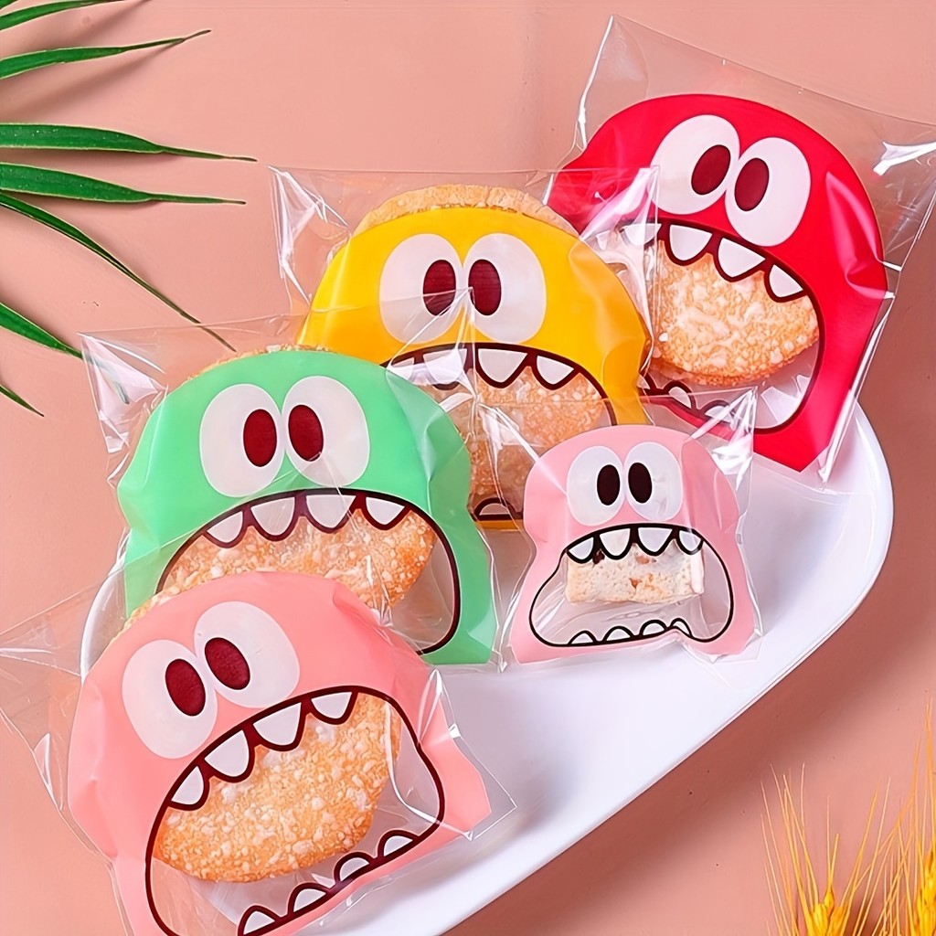 

100pcs mixed Clear Self-Adhesive Plastic Treat Bags - Reusable, Ziplock, Perfect for Cookie, Cake, Chocolate, Candy, Snack Wrapp