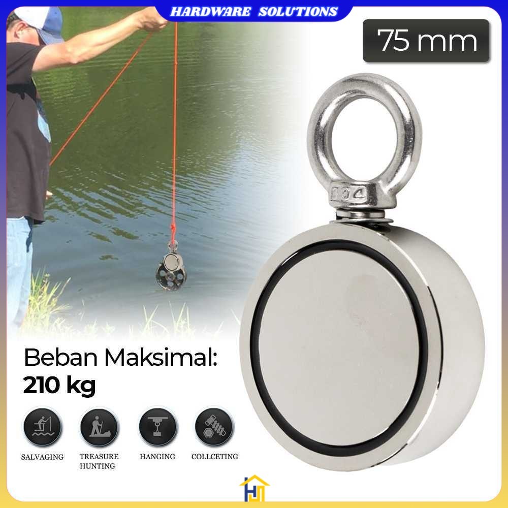 Taffware Magnet Gantungan Round Hook Strong Neodymium 75mm - D75