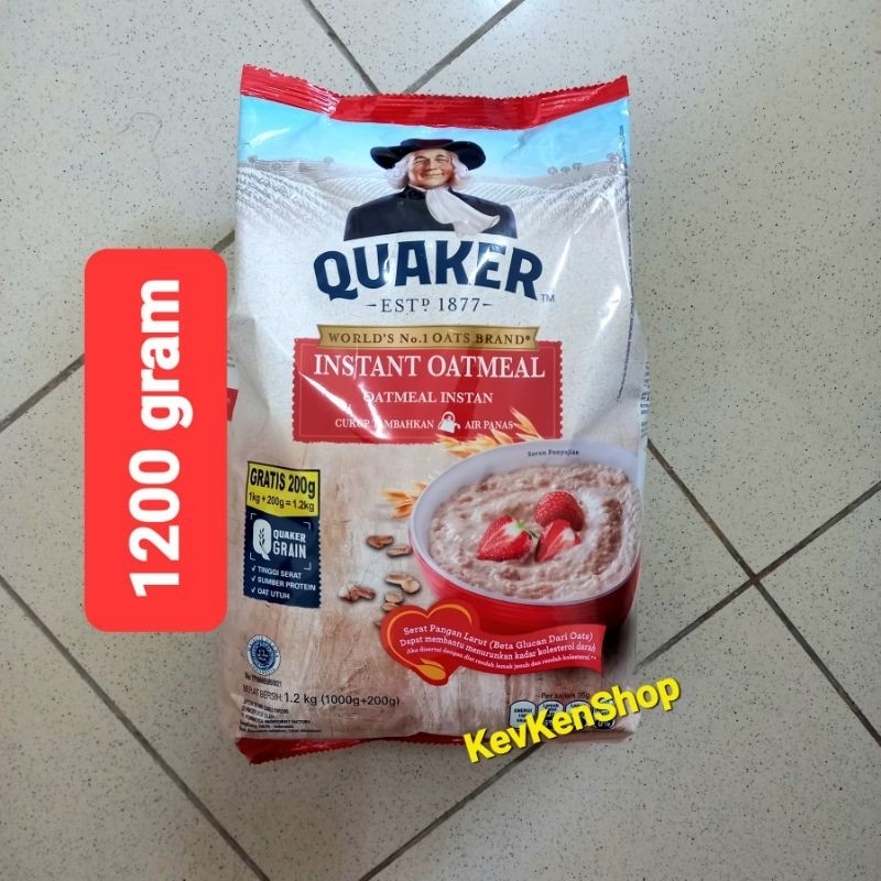 

QUAKER Oat Instant Qatmeal Sereal Cereal 1200 gram Merah 1.2 kg Exp NOVEMBER 2026