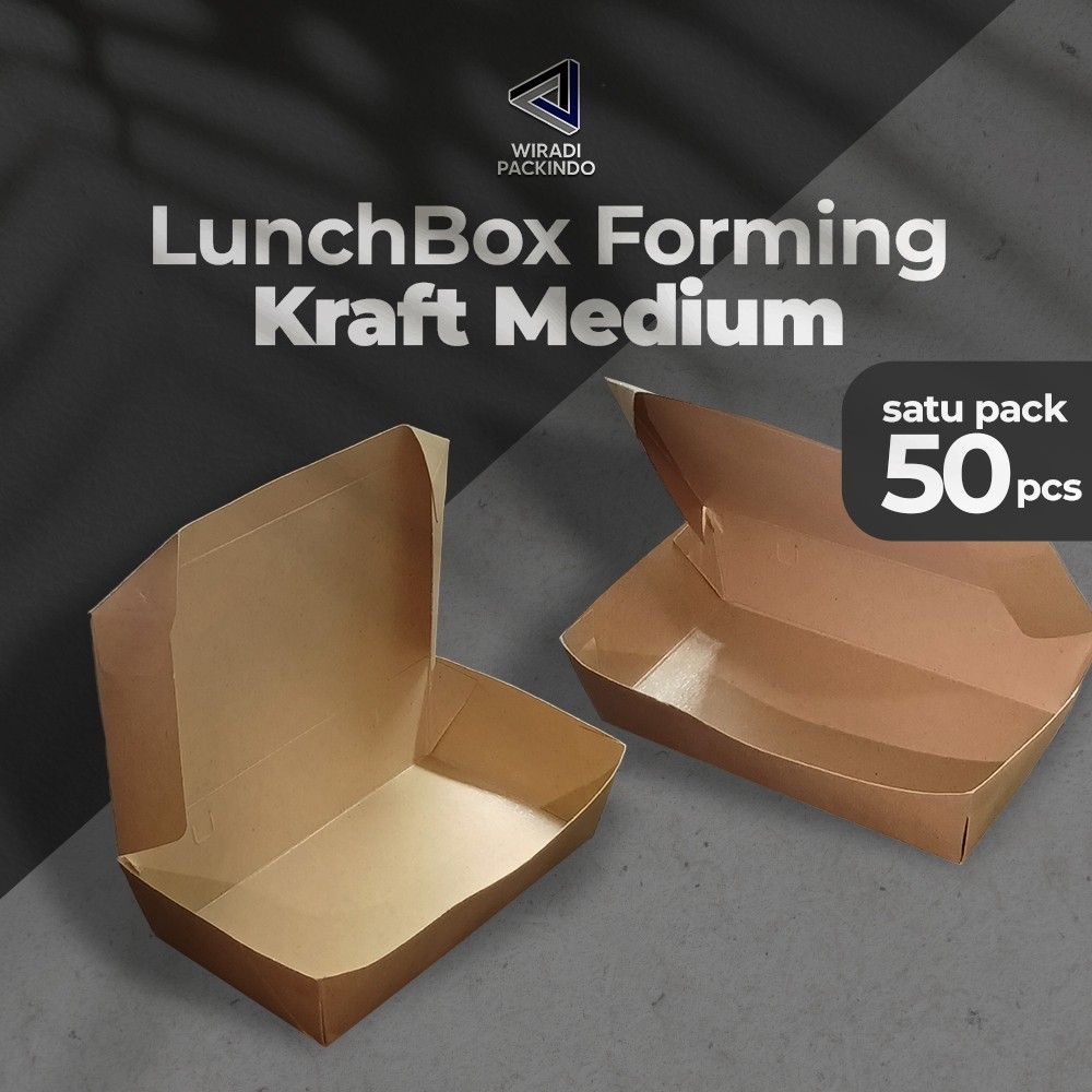 LUNCH BOX PAPER UKURAN M TINGGAL PAKAI / KOTAK MAKAN / DUS NASI / KOTAK BUNGKUS NASI / KOTAK TAKEAWA