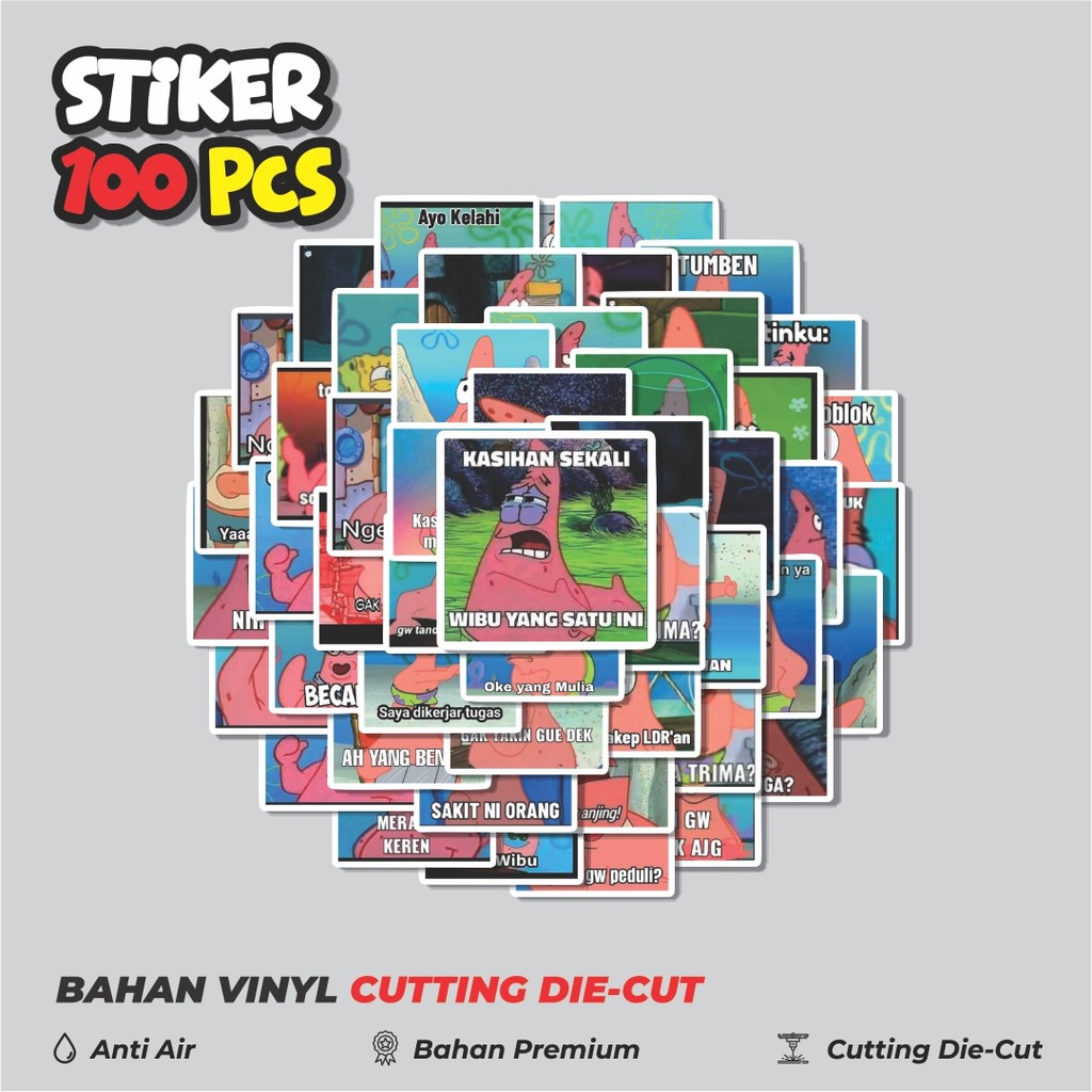 

Terbaru! 50 pcs Stiker Patrick Meme V3 Dekorasi Lucu Kreatif untuk Notebook, Skateboard, HP