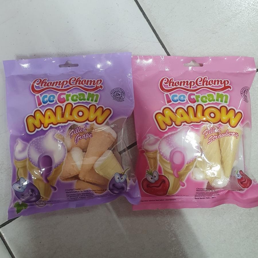 

Chomp Chomp Ice Cream Mallow Marshmallow Bentuk Es Krim IMPORT Rasa Grape / Strawberry