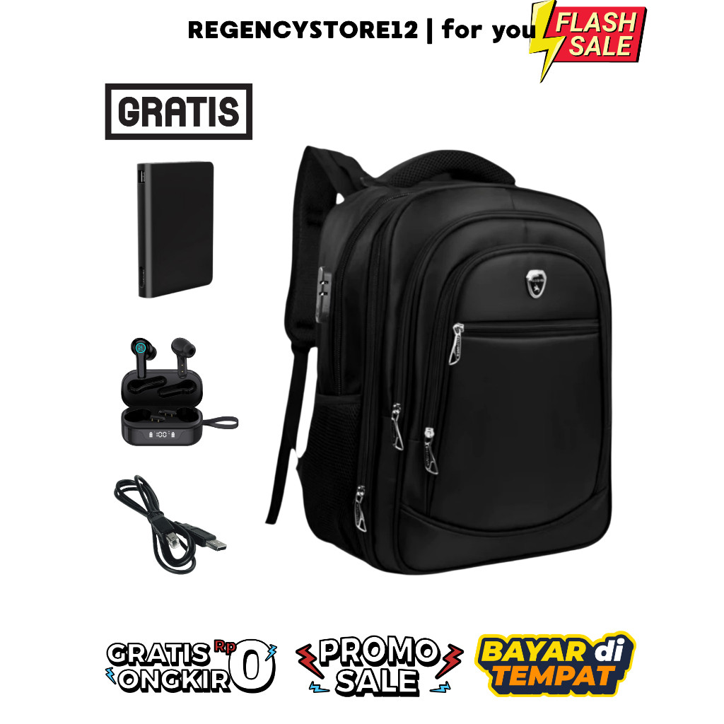 MK89UH POLOGIVES - Tas Sekolah Anak Laki Laki SD SMP SMA Hitam Keren Kuat Dan Tebal Ada Mantelnya Ta