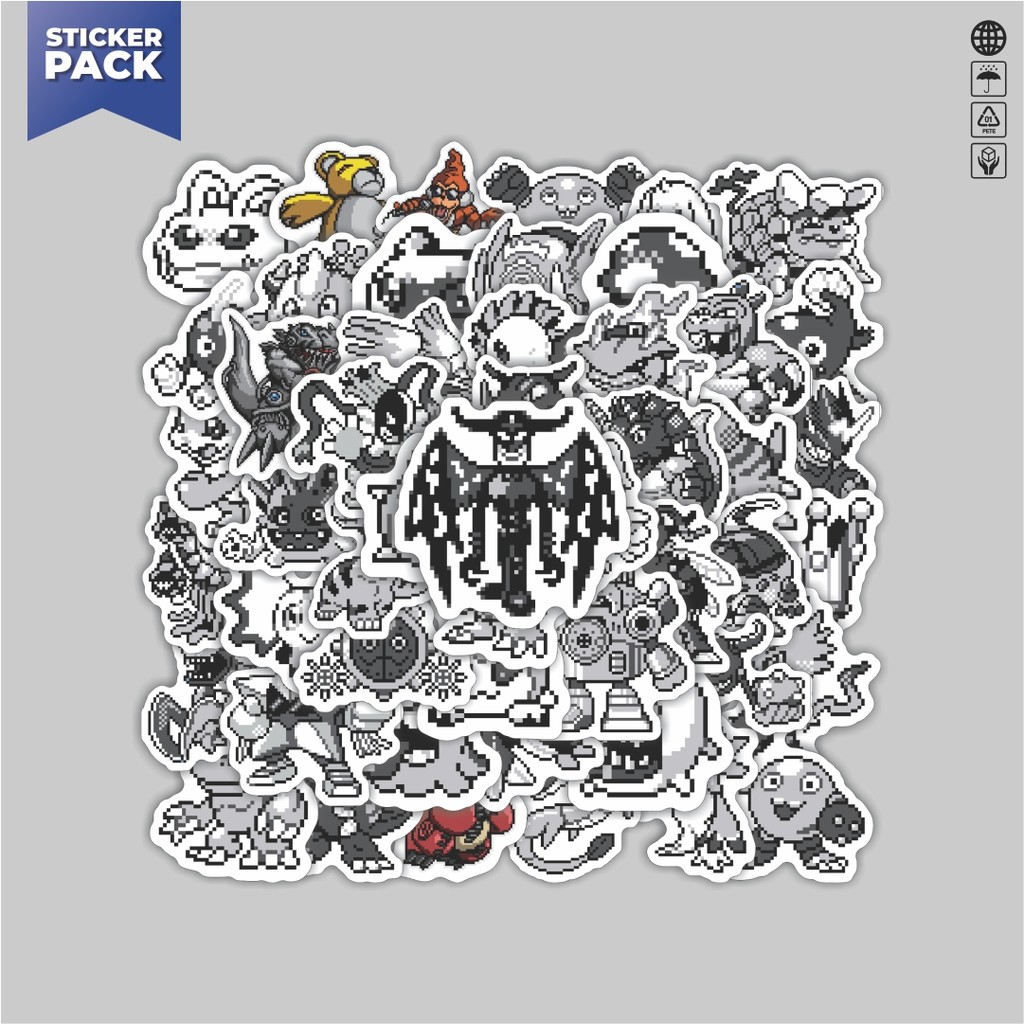 

[100PCS]Stiker Pack Stiker Pixel Digimon V71 Aesthetic Vinyl Anti Air Dekorasi Sticker Laptop Buku Journal Koper Helm Casing HP Gitar Helm Skateboard