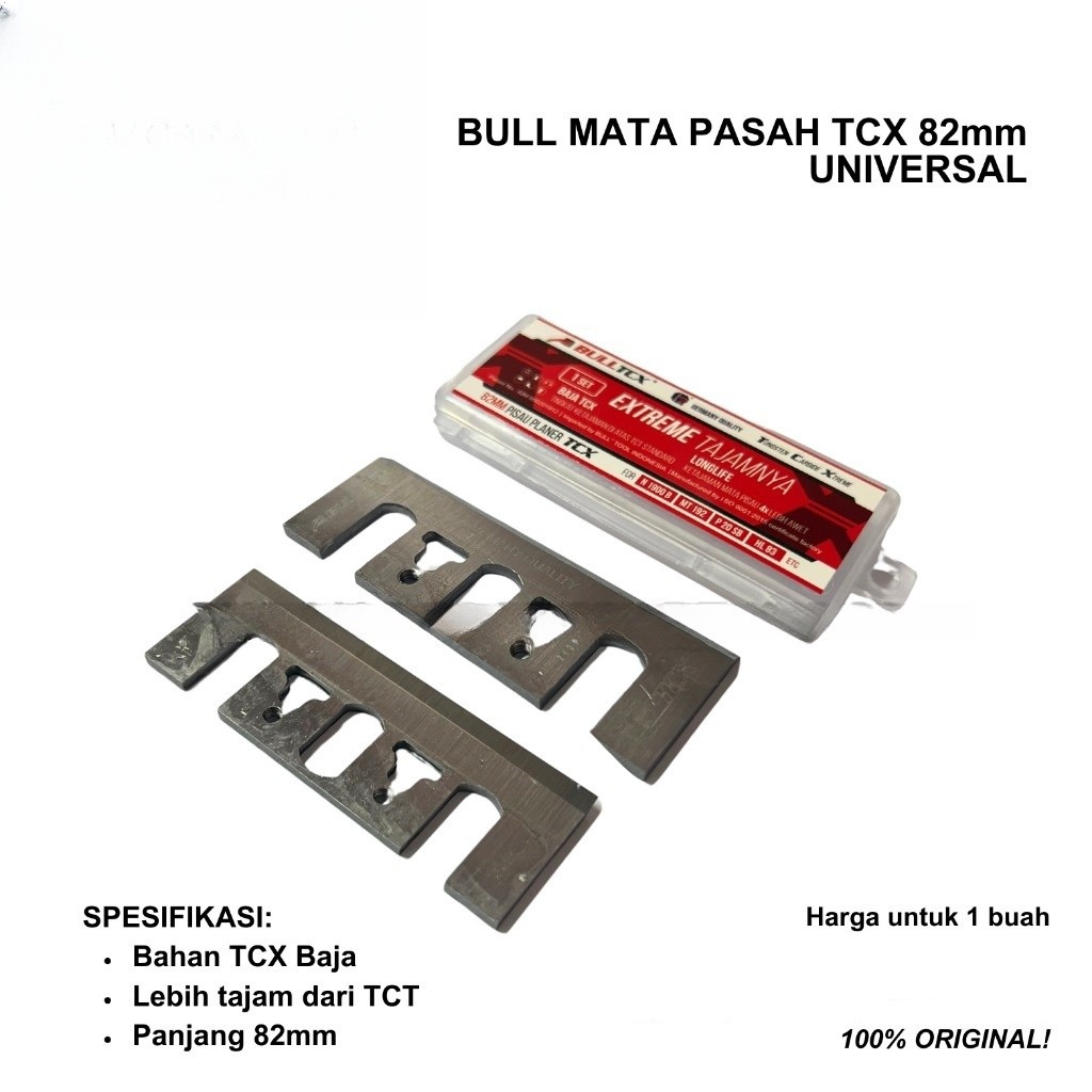BULL Mata Pasah TCX Baja 82mm Universal / Planer Blade / Sugu / Ketam / Wilah / Pasah
