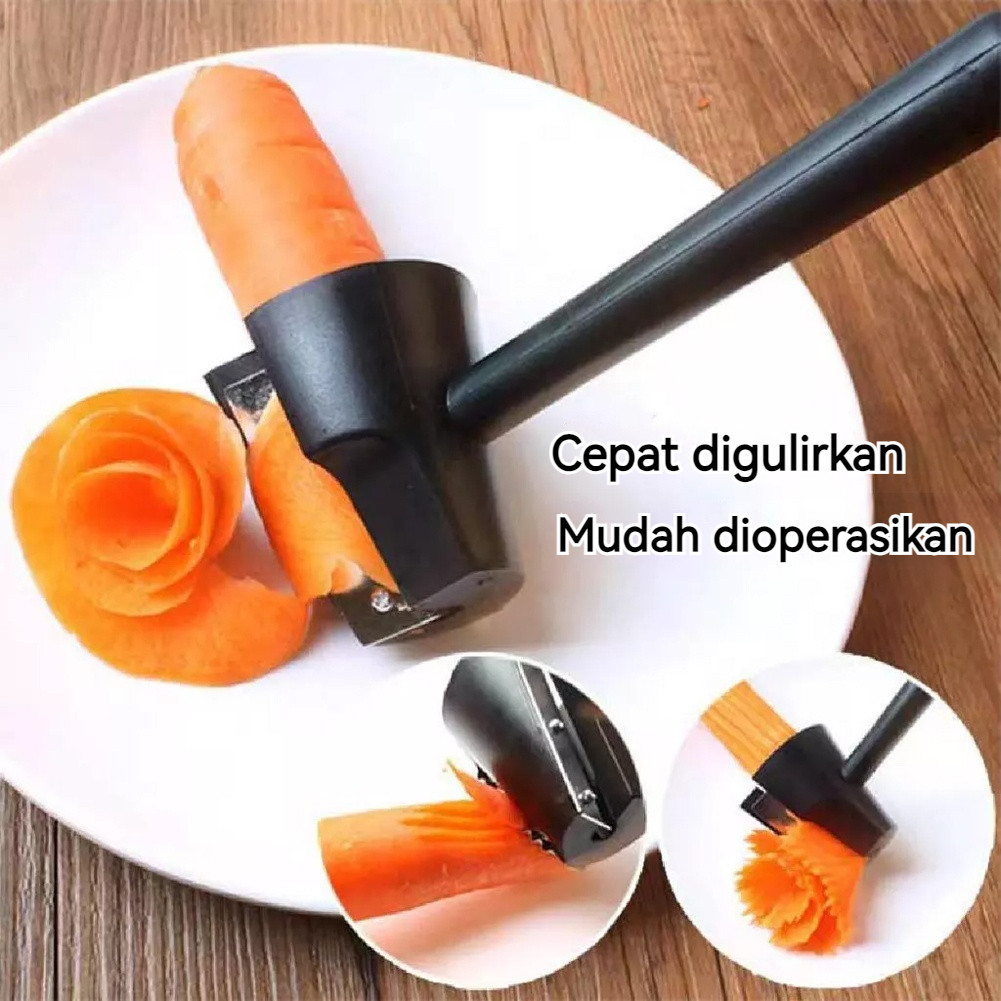 Rautan Spiral Wortel Timun Sayur Garnis Bunga Nasi Tumpeng Bahan Stainless Hias Bento Makanan Alat P