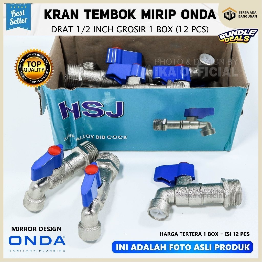 GROSIR KRAN BESI MIRIP ONDA BC / Kran Tembok MODEL Onda 1/2" Body Panjang / Keran Air Babet Bukan Be