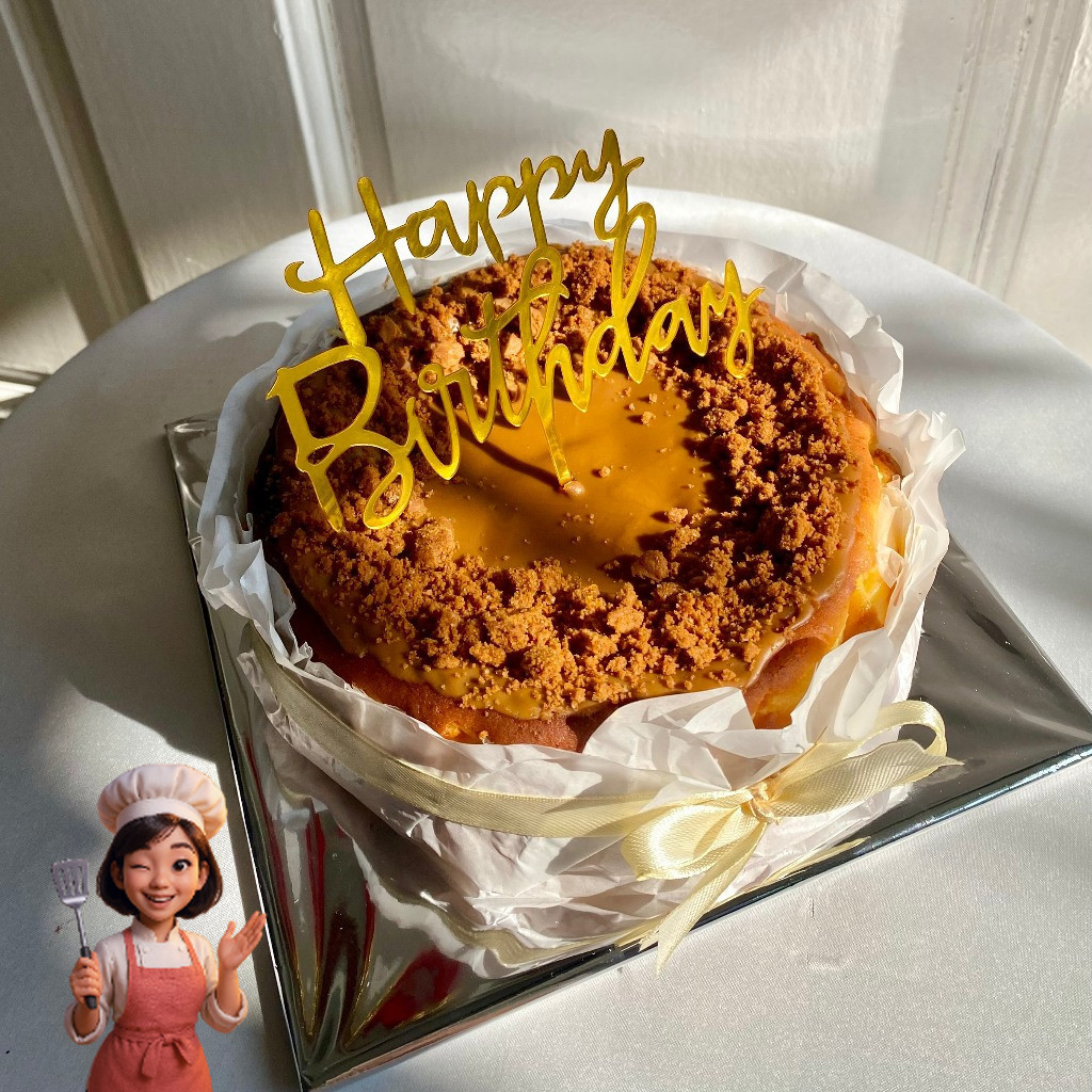 Birthday Burnt Cheese Cake - Kue Ulang Tahun / Birthday Cake / Custom Kue Ultah Tulisan