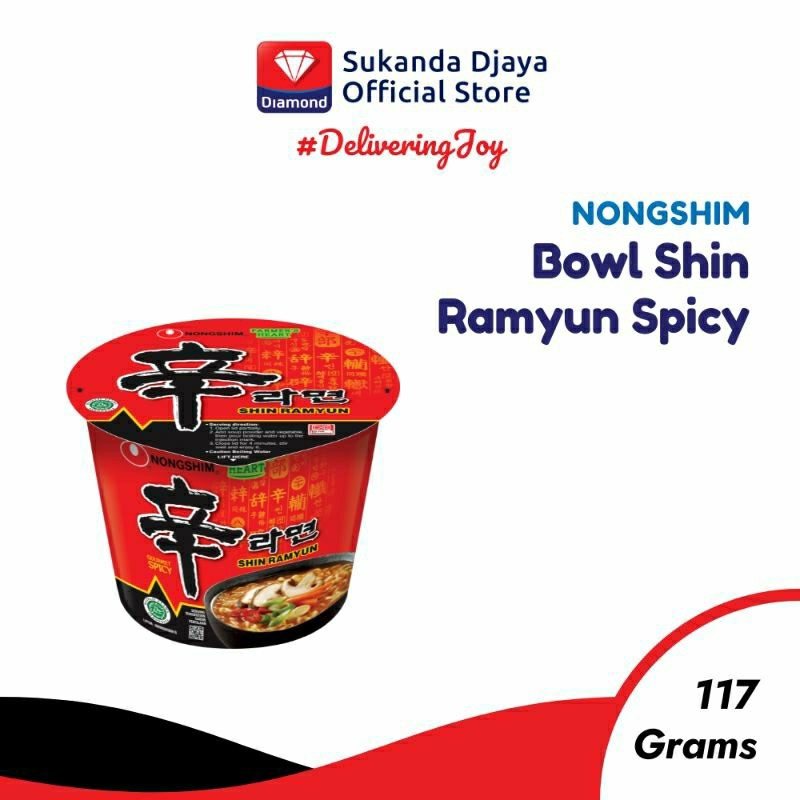 

Nongshim Mie Instan Bowl Shin Ramyun Spicy 117 Gr