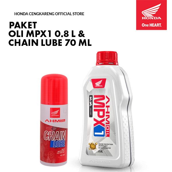 PAKET OLI MOTOR BEBEK MPX1 0,8L + PELUMAS RANTAI ACL70ML 082322MAK0LN1 ORIGINAL HONDA