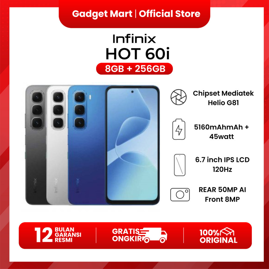 Infinix Hot 60i 8/256GB - Garansi Resmi