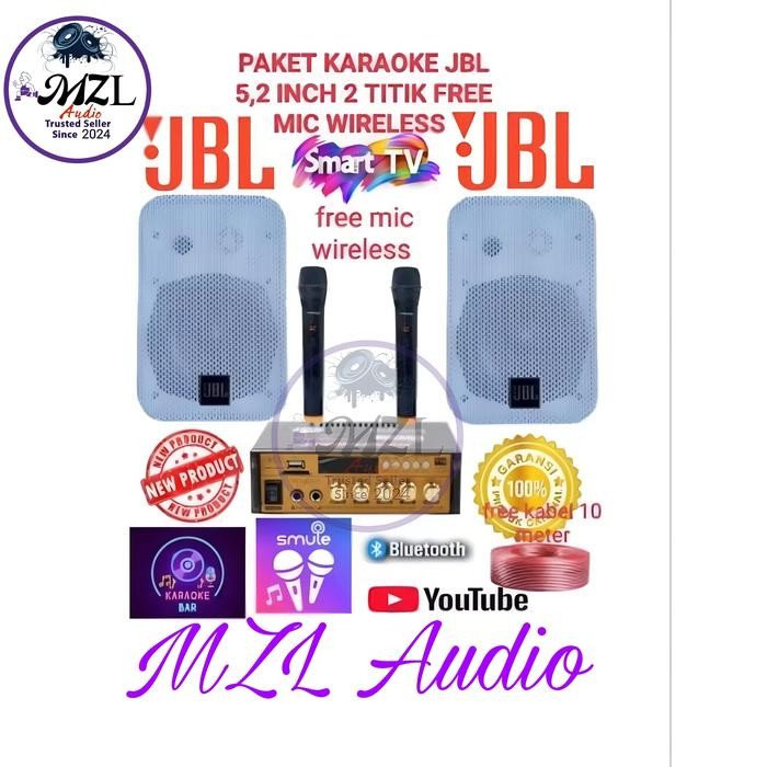 Paket karaoke set,caffe, rumahan DLL JBL WHITE JT-525 2 TITIK