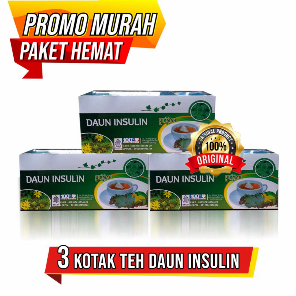 

[PROMO PAKET 3 PCS] TEH CELUP DAUN INSULIN Teh herbal alami menurunkan diabetes/gula darah kolesterol terlaris