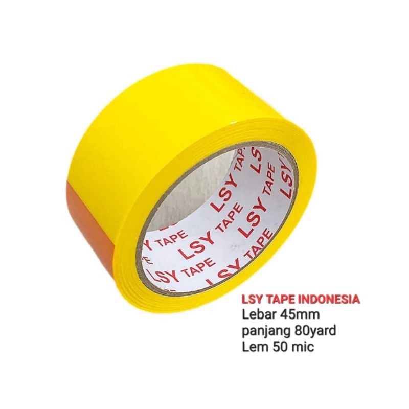 

lakban warna kuning 45MM x 80yard full LSY TAPE INDONESIA