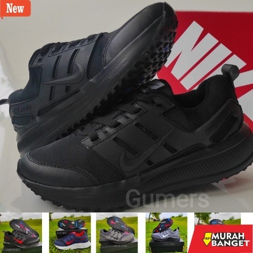 sepatu sneakers wanita original SEPATU  HITAM POLOS FULL BLACK / SNEAKERS PRIA DAN WANITA / SEPATU
