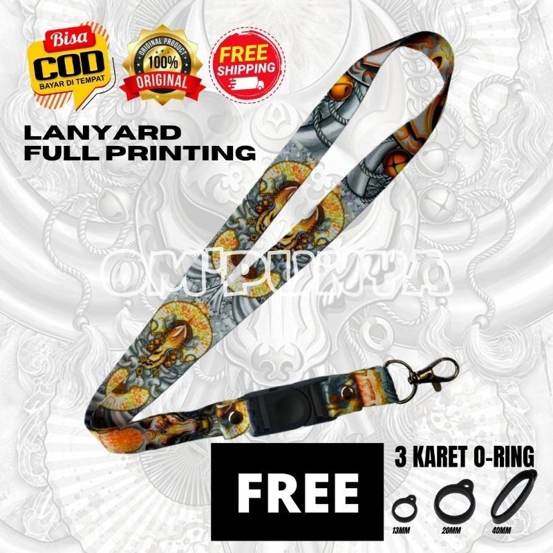

Lanyard Gantungan Bonus 3 Karet Motif RUBAH YELLOW Full Print