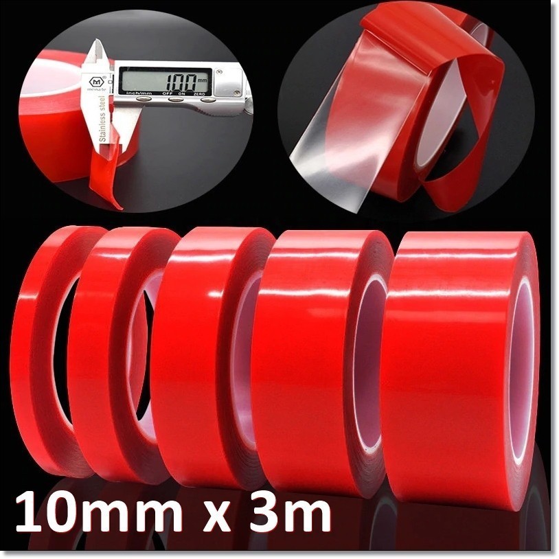 

Hanaiso 10mm x 3m Perekat Double Tape tip Transparan Aksesoris Mobil Dapur Rumah Multifungsi Acrylic Transparent No Trace Sticker