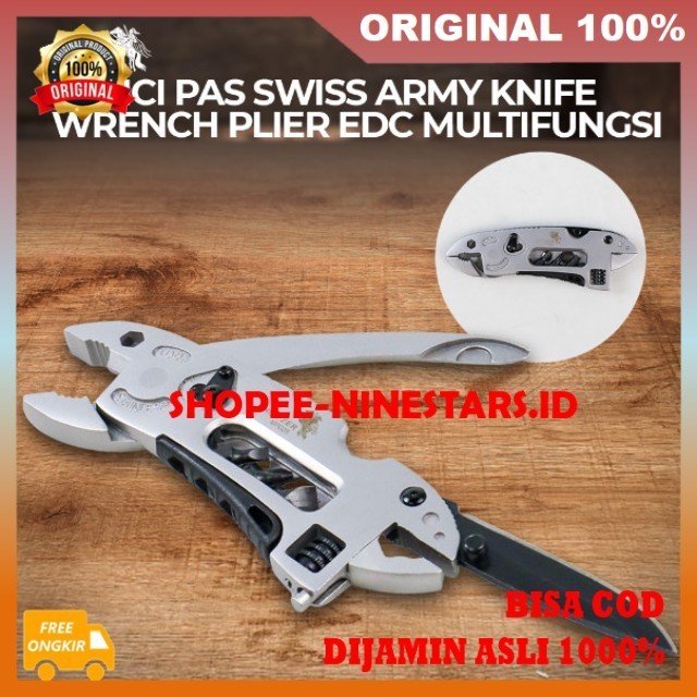 KNIFEZER Kunci Pas Swiss Army - pisau swiss army - Knife Wrench Plier EDC Multifungsi 100% ORIGINAL