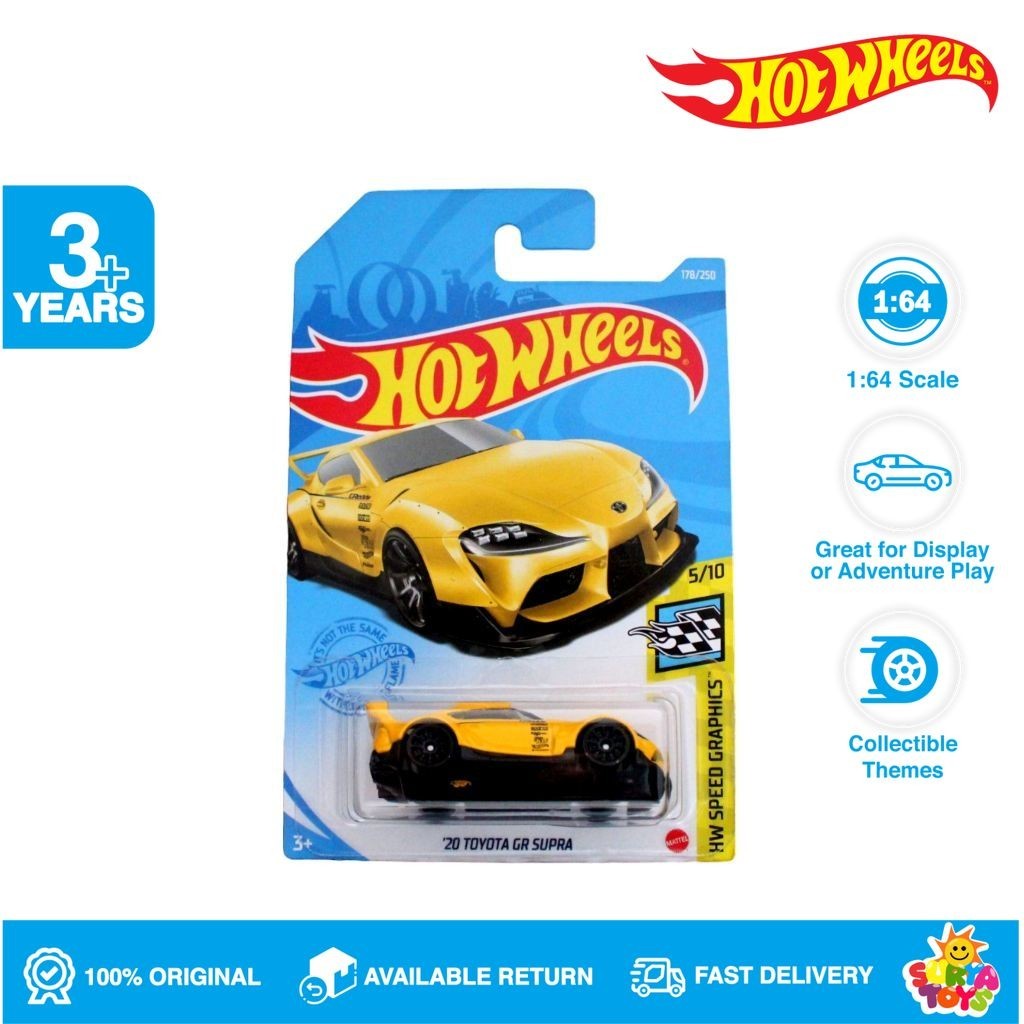 Hot Wheels 20 Toyota GR Supra Hw Speed Graphics Yellow