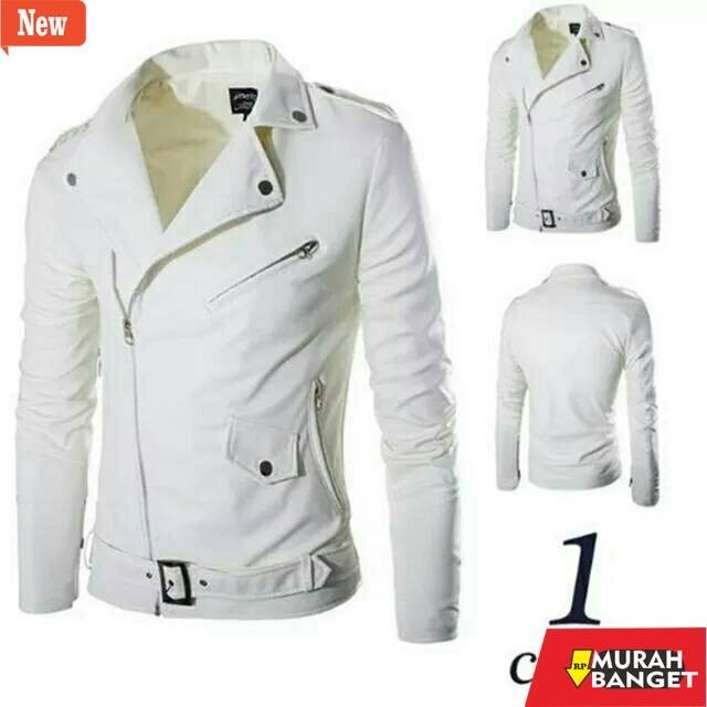 jaket kulit pria garut Jaket Ramonez Putih