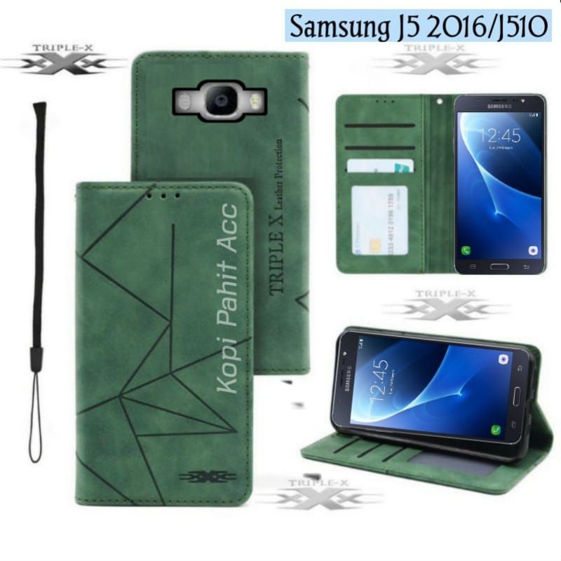 Case Samsung J5 2016 J510 Flip Cover Wallet Sarung Hp Casing Dompet Flip Magnet