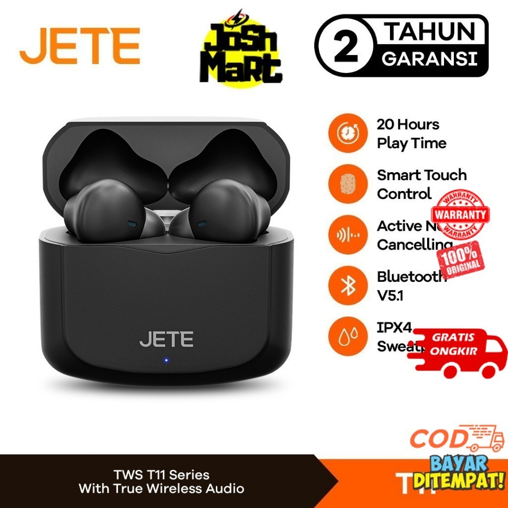 TWS Earbuds Headset Bluetooth JETE T11 - Garansi 2 Tahun Resmi
