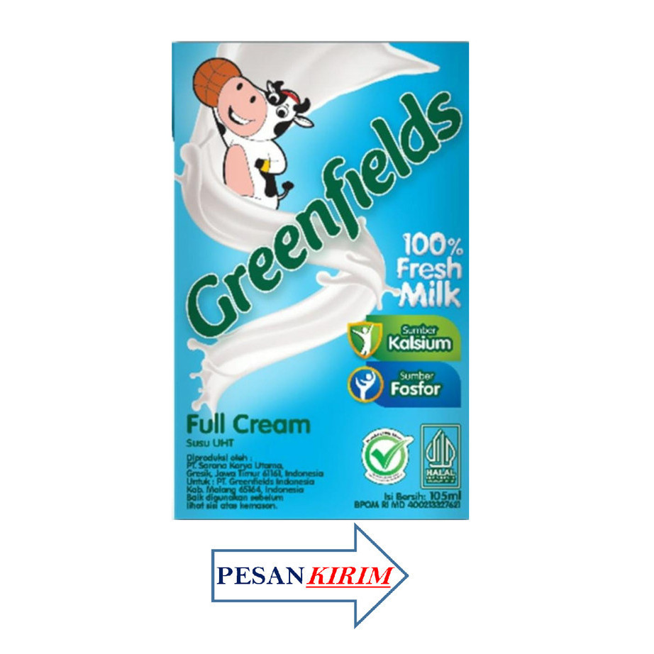 

[ HEMAT ] Greenfields UHT 105 ML (1 Karton isi 40 cs) - Fullcream