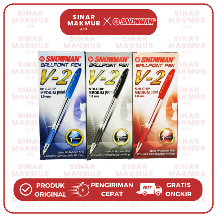 

Semi Gel Pen/Ball Pont Medium Tip 1.0mm V2 Snowman (Pcs)