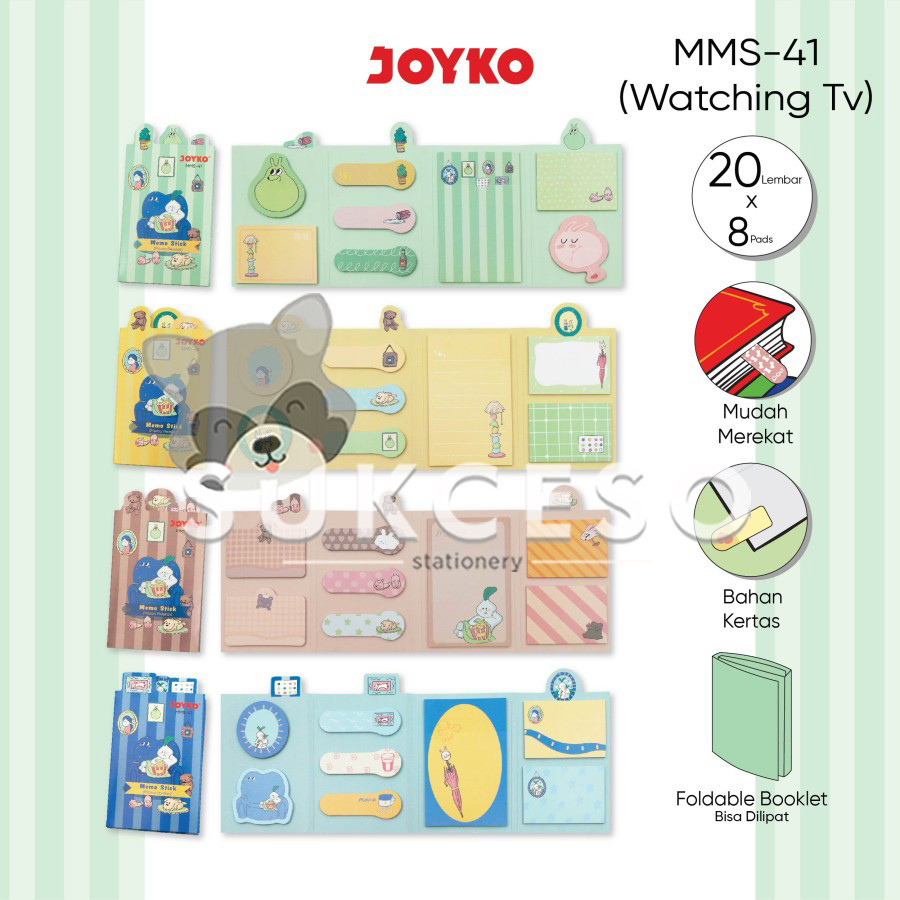 

Joyko Memo Stick MMS-41 Watching TV Edition Sticky Notes Booklet Tempel 8 Pads