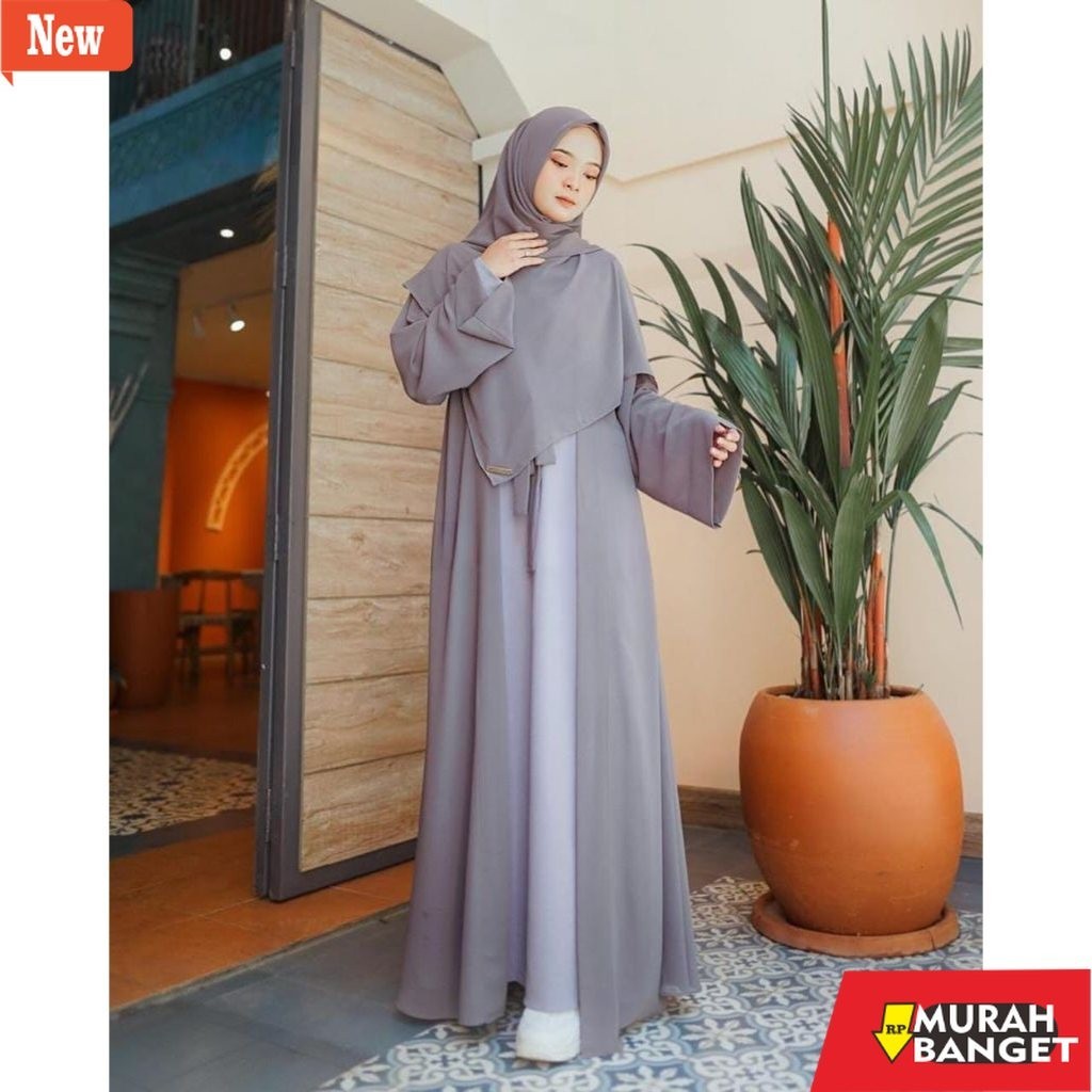 abaya shopee haul 2024 NEW ABAYA HITAM TURKEY MEWAH INNER DAN OUTER TERPISAH GAMIS LEBARAN 2024 MATT