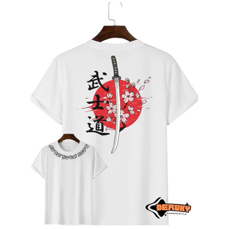 baju T-shirt | Kaos Oversize Unisex |kaos atasan oblong pria lengan pendek SAKURA