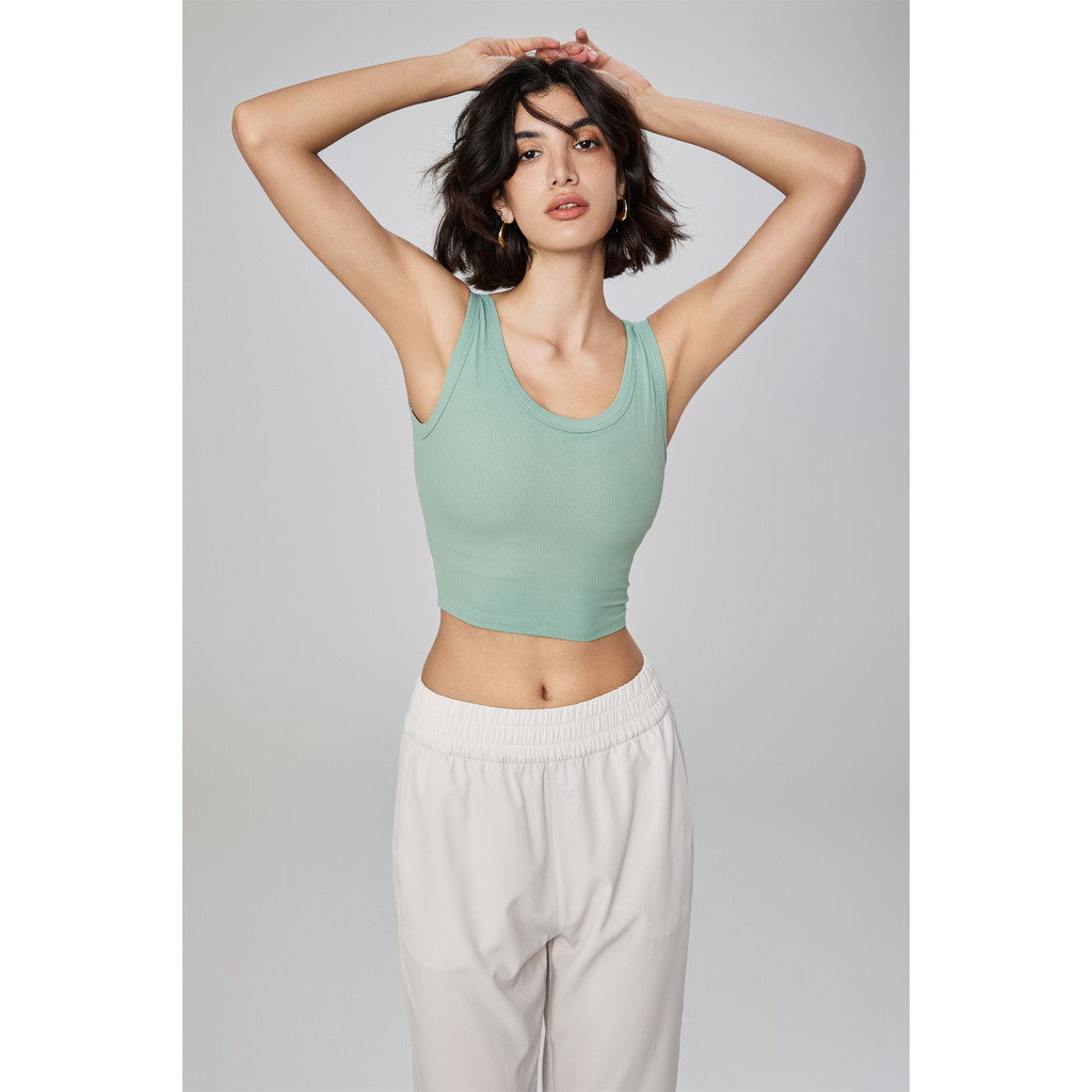 NYLA - RIBBED SPORTS BRA FIXED PADDING BRA HIGH SUPPORT SPORTS BRA - JOAN RIBBED SPORTS BRA