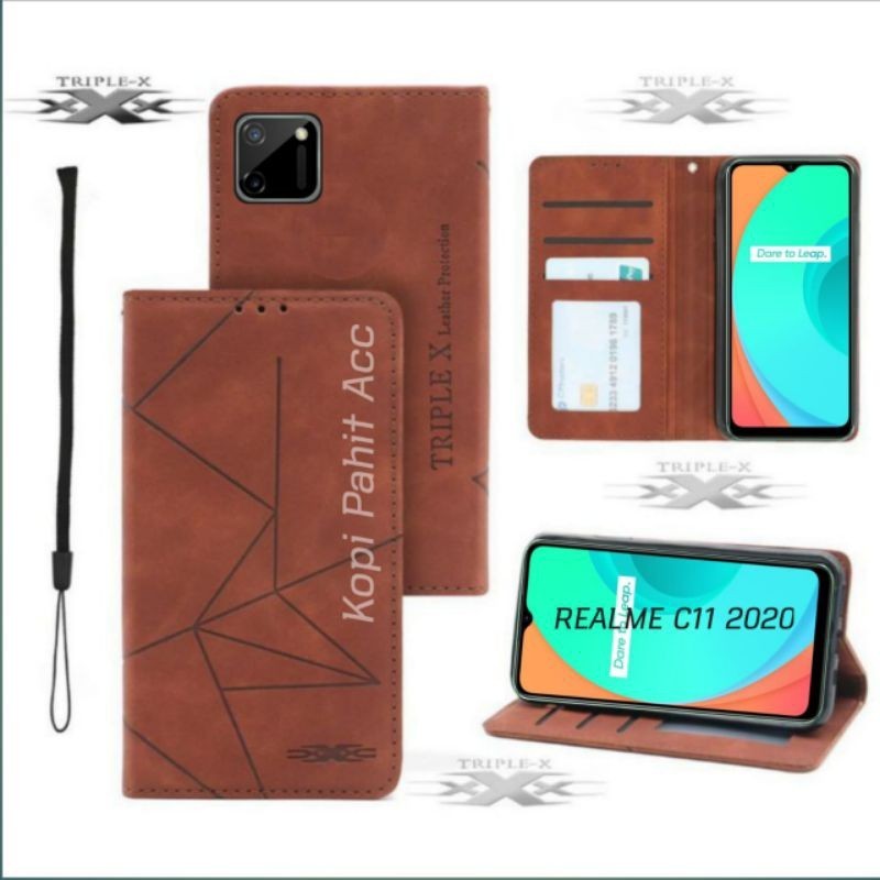 Casing Realme C11 2020 Rmx2185 Flip Cover Wallet Sarung Hp Case Dompet Flip Magnet