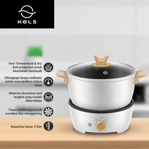 Tokosiap Kels 3 Ltr Moku Panci Multi Cooker - Putih