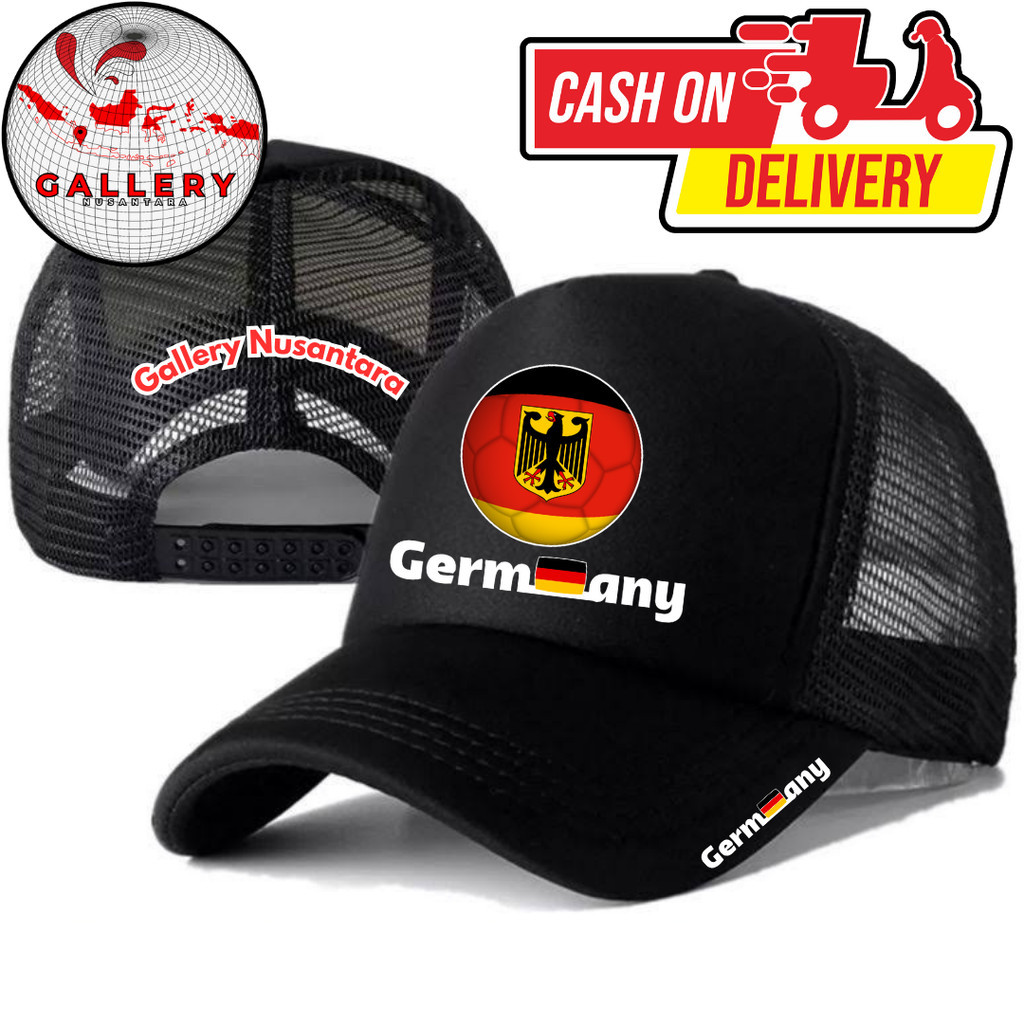 Gallery Nusantara Topi Trucker TIMNAS JERMAN - Topi Distro GERMANY Logo - Topi Tim Nasional JERMAN P