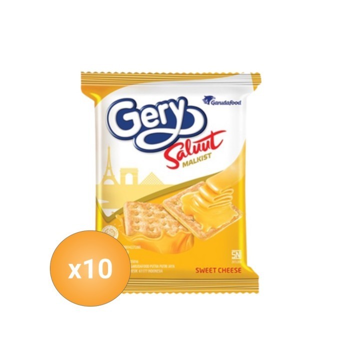 

Gery Saluut Malkist Rasa Sweet Cheese 18g Isi 10pcs Cemilan Murah dan Enak