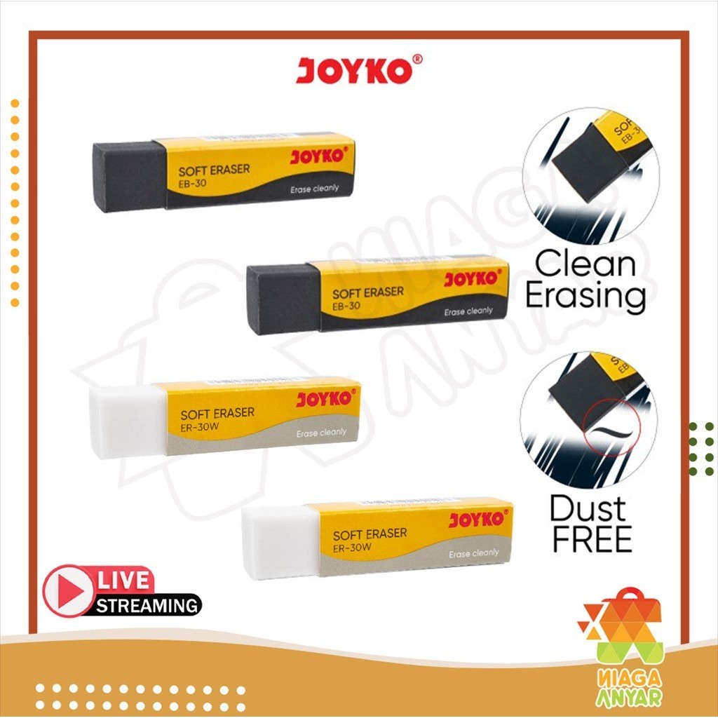 

NA Joyko Eraser EB-30 ER-30W Satuan / Penghapus Joyko EB30 ER30W / Stip Karet Hapusan Besar