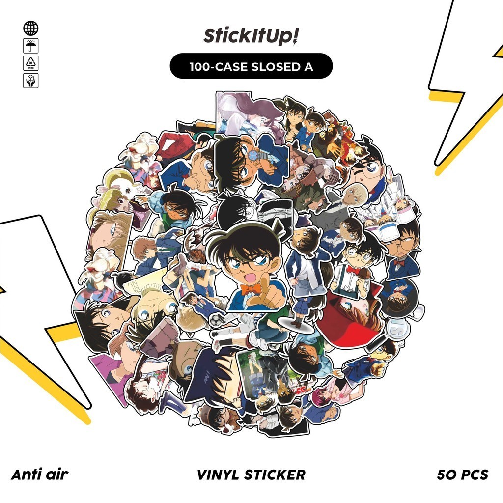 

COD✨ 100 Pcs Stiker Motif Anime Detektif conan Anti Air Untuk Dekorasi Notebook Sepeda Skateboard Handphone DIY