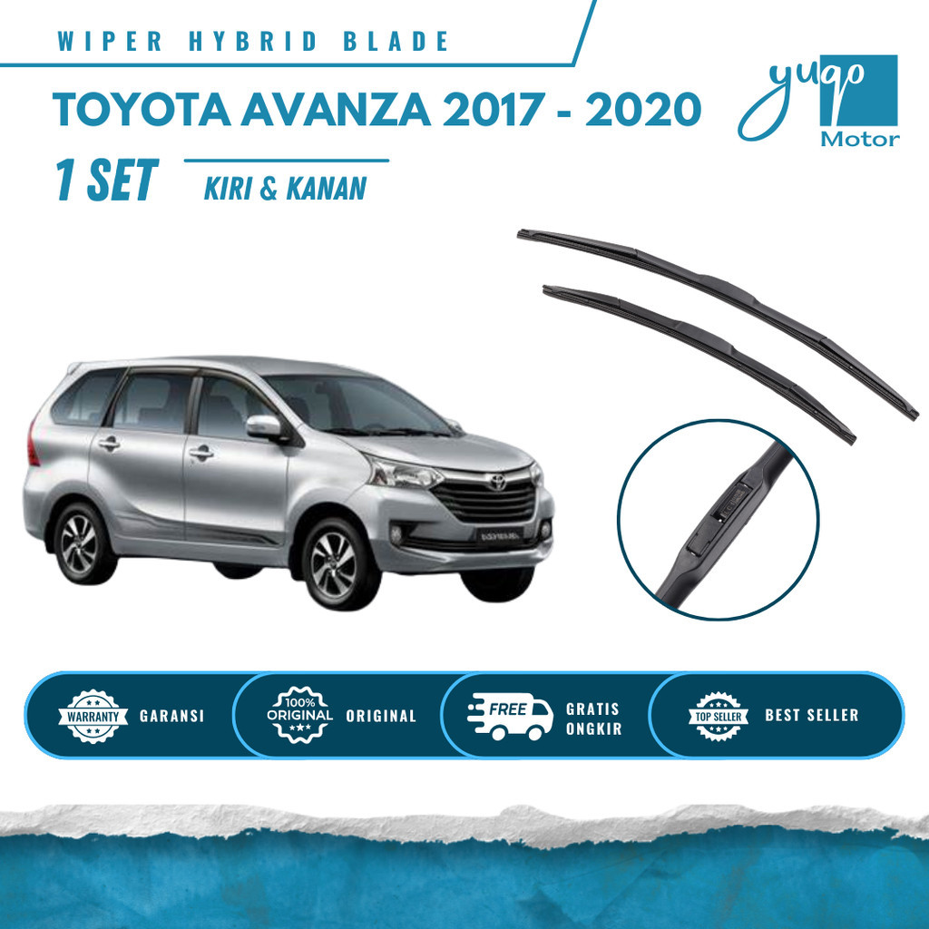 Wiper Hybrid Mobil Toyota Avanza 2017-2020 1 Set Kiri dan Kanan Model Hybrid Blade Karet Premium