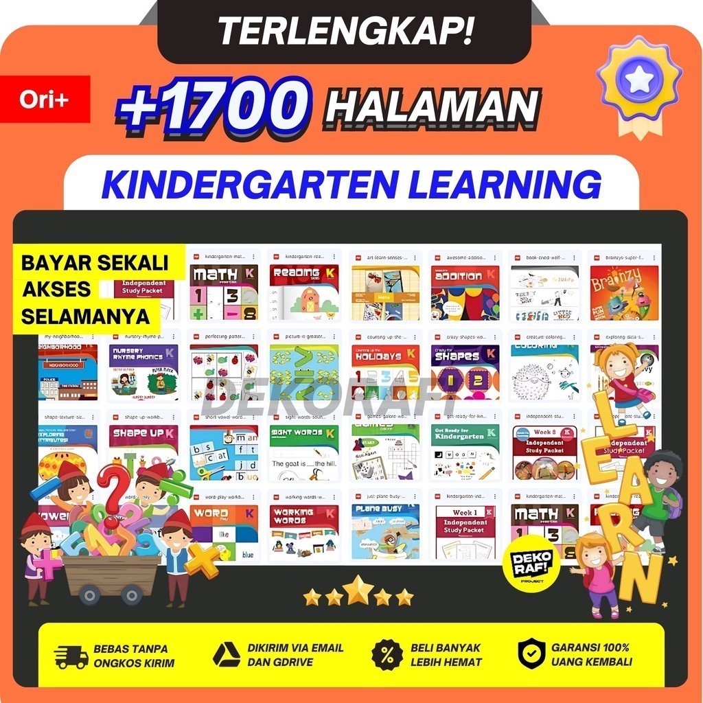 

[D-1088] PAKET KINDERGARTEN LEARNING PRINTABLE PRA SEKOLAH ANAK PAUD TK KIDS BISA DIVETAK SENDIRI Buku Edukasi Anak Lembar Ebook Worksheet Workbook Aktivitas