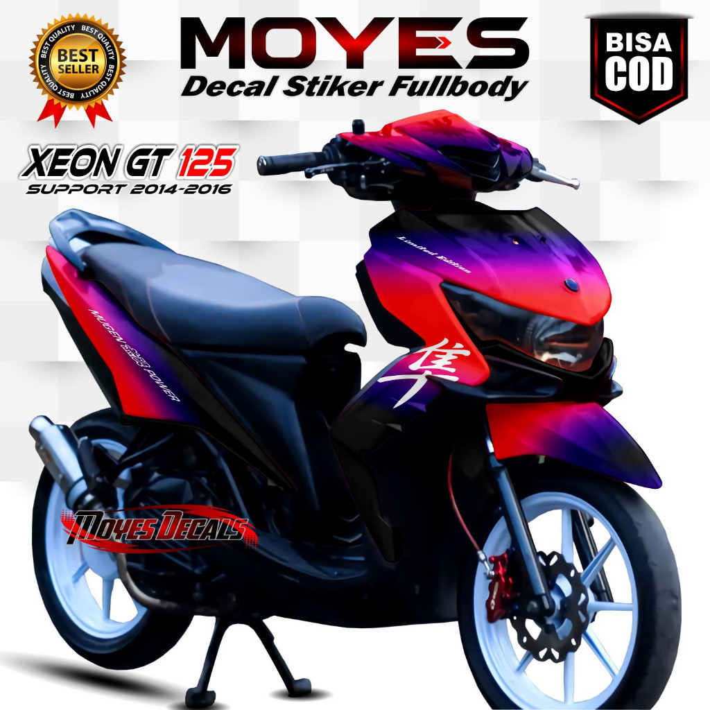 Decal Stiker Xeon GT 125 Motif 2 Warna / Stiker Xeon GT 125 Fullbody MYS096