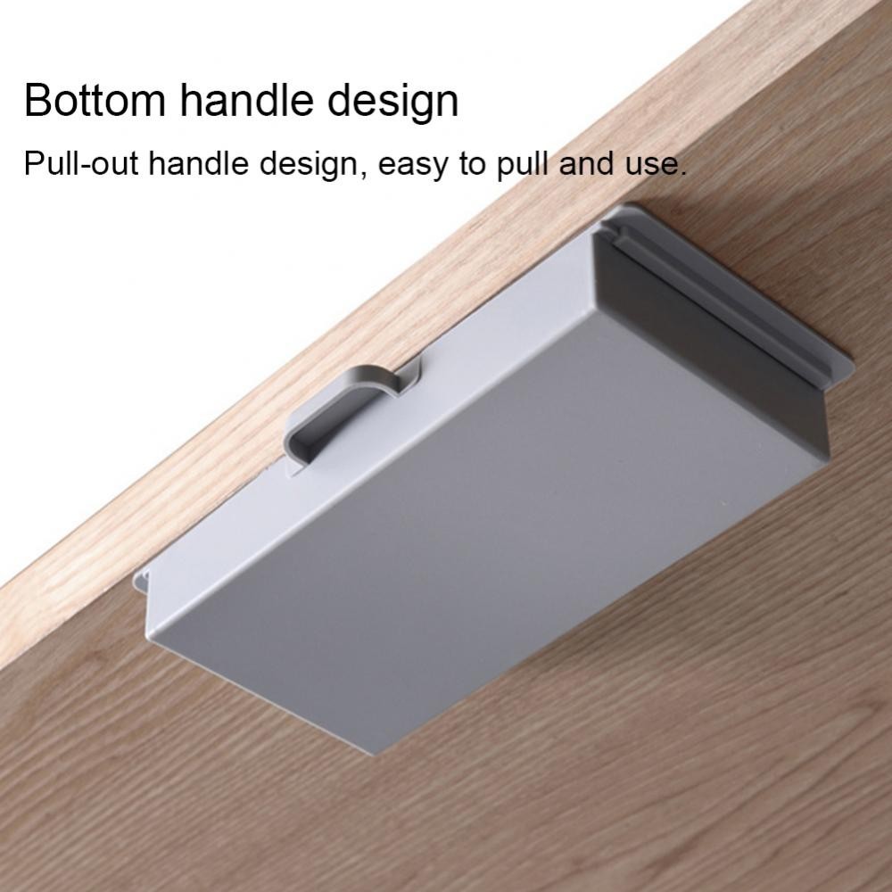 

Self adhesive storage box hole free cabinet finishing box stationery box under office desk self-adhesive drawer storage