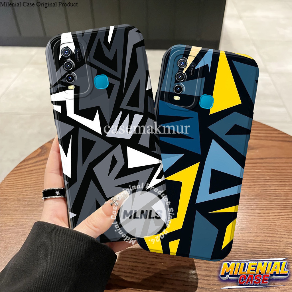 Vivo Y30 Y30i Y50 Y17 Y19 Z1 Pro Y12 Y15 Y12i Softcase Cowok - Silikon Motif Abstrak - Bumper