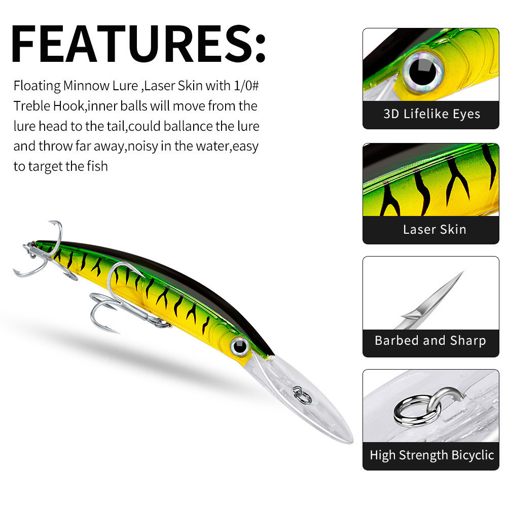 RB Lure Minnow Proberos 17cm 27g Memancing Umpan Casting Laut Umpan Ikan Plastik Minnow Floating