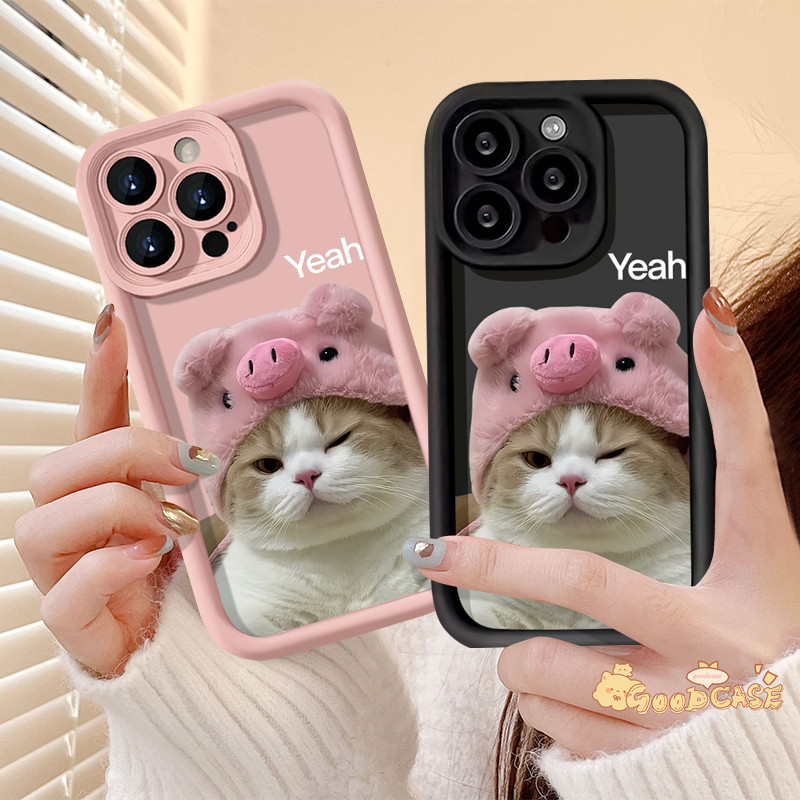 Soft Case Kepala Babi Kucing Pink Lucu Untuk VIVO Y29s Y27 Y19s Pro Y04 Y03 Y18s Y29 Y18E Y21s Y20 Y