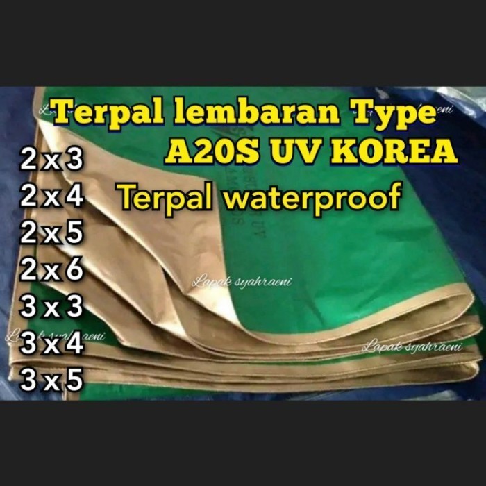 Terpal Lembaran A20 A15 waterproof terpal bak pickup terpal super uv - A20, 3x4