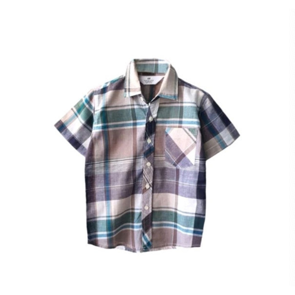 BAJU KEMEJA HNM SQUARE BLUE ANAK LAKI LAKI HM