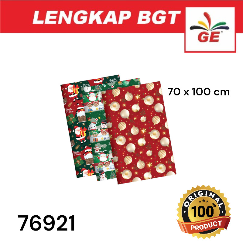 

Kertas Kado Uk Jumbo 70 x 100 cm - motif natal - 76921